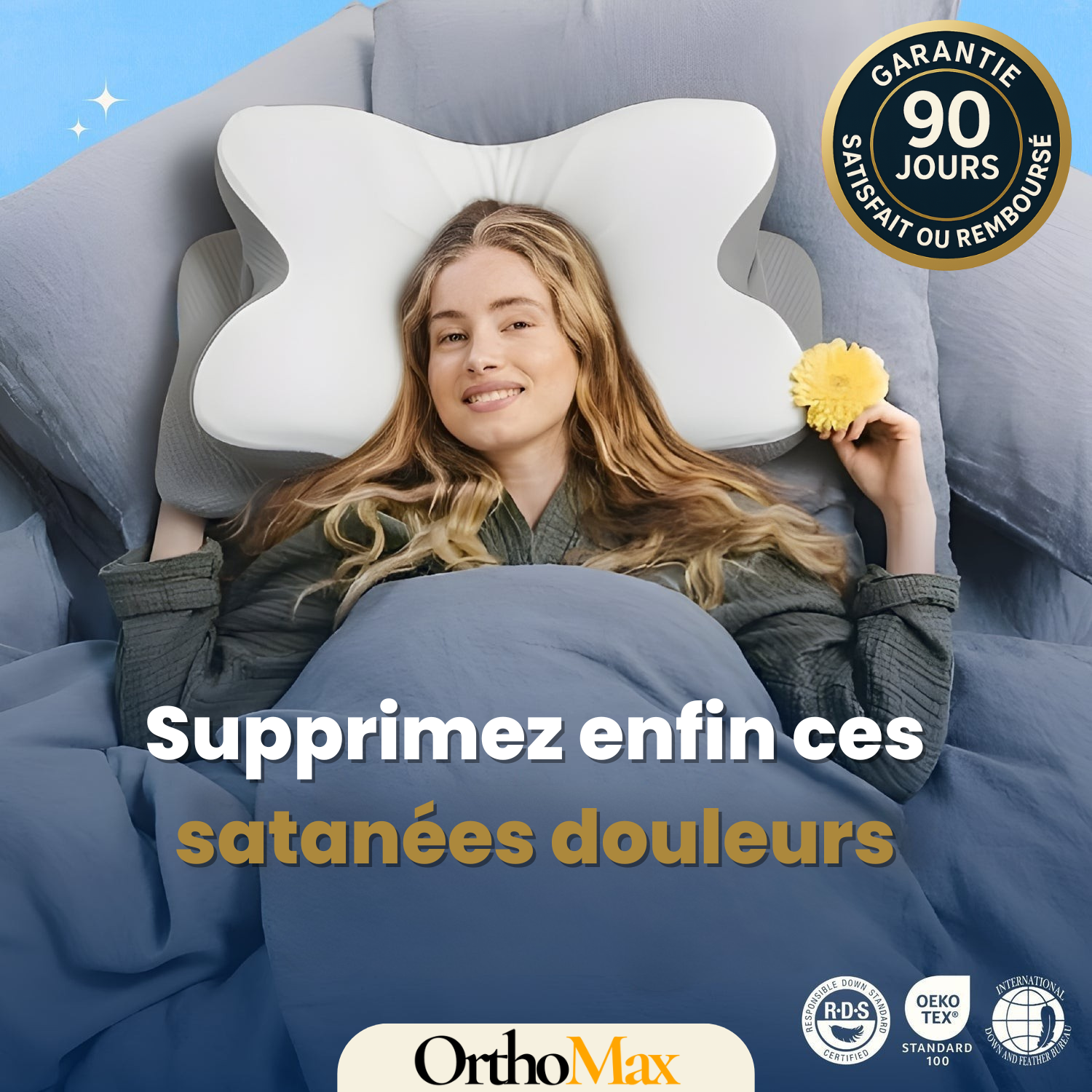 Oreiller Orthopédique - Garantie 90 jours